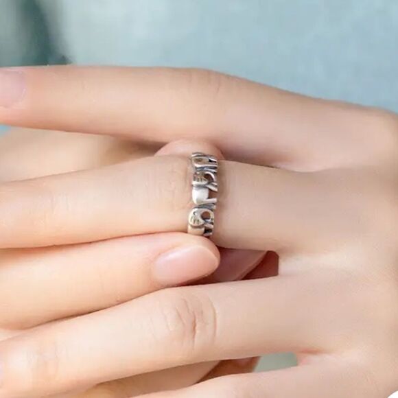 The Elephant Adjustable silver ring in 925 silver - Picture 2 of 4